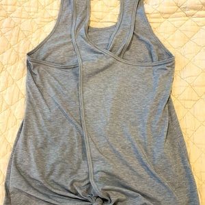 Athleta Essence Tie Back tank in gray, size small.